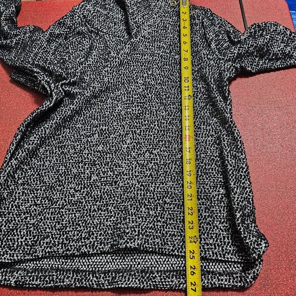 Calvin Klein Textured Dot Knit Tunic Sweater Sz L Cowl Neck Gold Snaps Relaxed - Picture 12 of 12